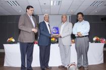 Director felicitating the Chief Guest Dr Srikumar Banerjee on 6th Foundation Day