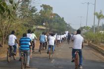 Cycle rally organized by NSS and EAA for creating road safety awareness and health and wellness awareness