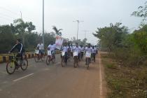 Cycle rally organized by NSS and EAA for creating road safety awareness and health and wellness awareness