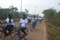 Cycle rally organized by NSS and EAA for creating road safety awareness and health and wellness awareness