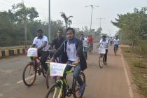 Cycle rally organized by NSS and EAA for creating road safety awareness and health and wellness awareness