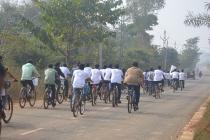 Cycle rally organized by NSS and EAA for creating road safety awareness and health and wellness awareness