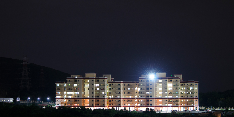 Campus view at night