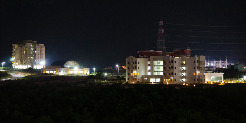 Campus view at night