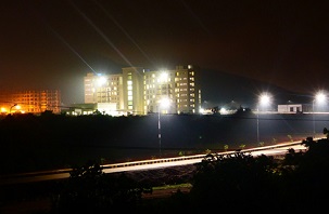 Campus view at night